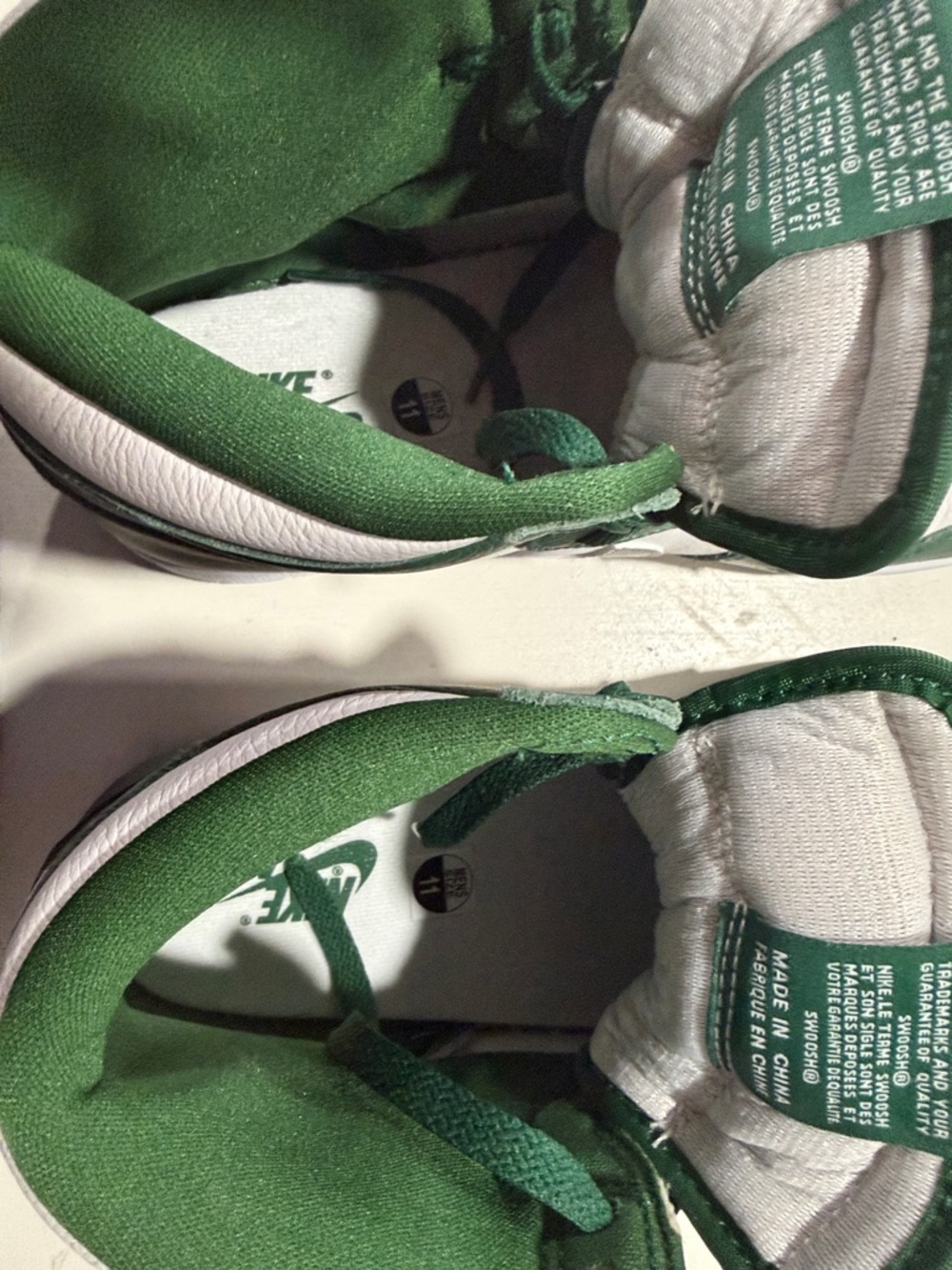 Nike Air Jordan 1 Mid White Green with Silver Swoosh - Picture 3 of 6